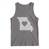 Missouri Home Distressed Missouri State Map with Heart Tank Top