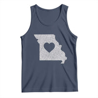 Missouri Home Distressed Missouri State Map with Heart Tank Top