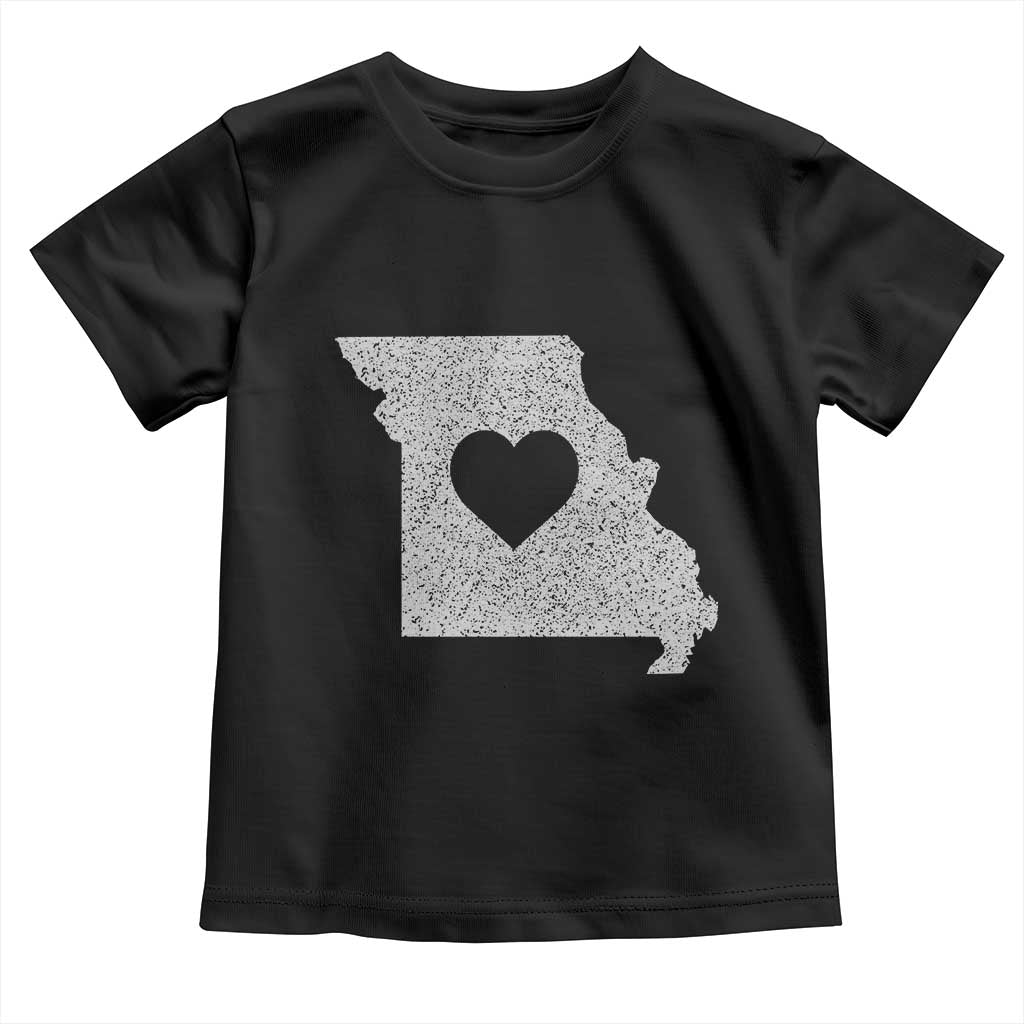 Missouri Home Distressed Missouri State Map with Heart Toddler T Shirt
