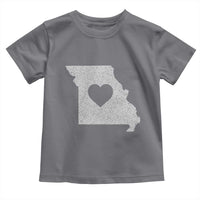 Missouri Home Distressed Missouri State Map with Heart Toddler T Shirt