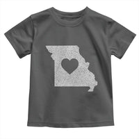 Missouri Home Distressed Missouri State Map with Heart Toddler T Shirt