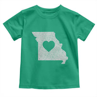 Missouri Home Distressed Missouri State Map with Heart Toddler T Shirt