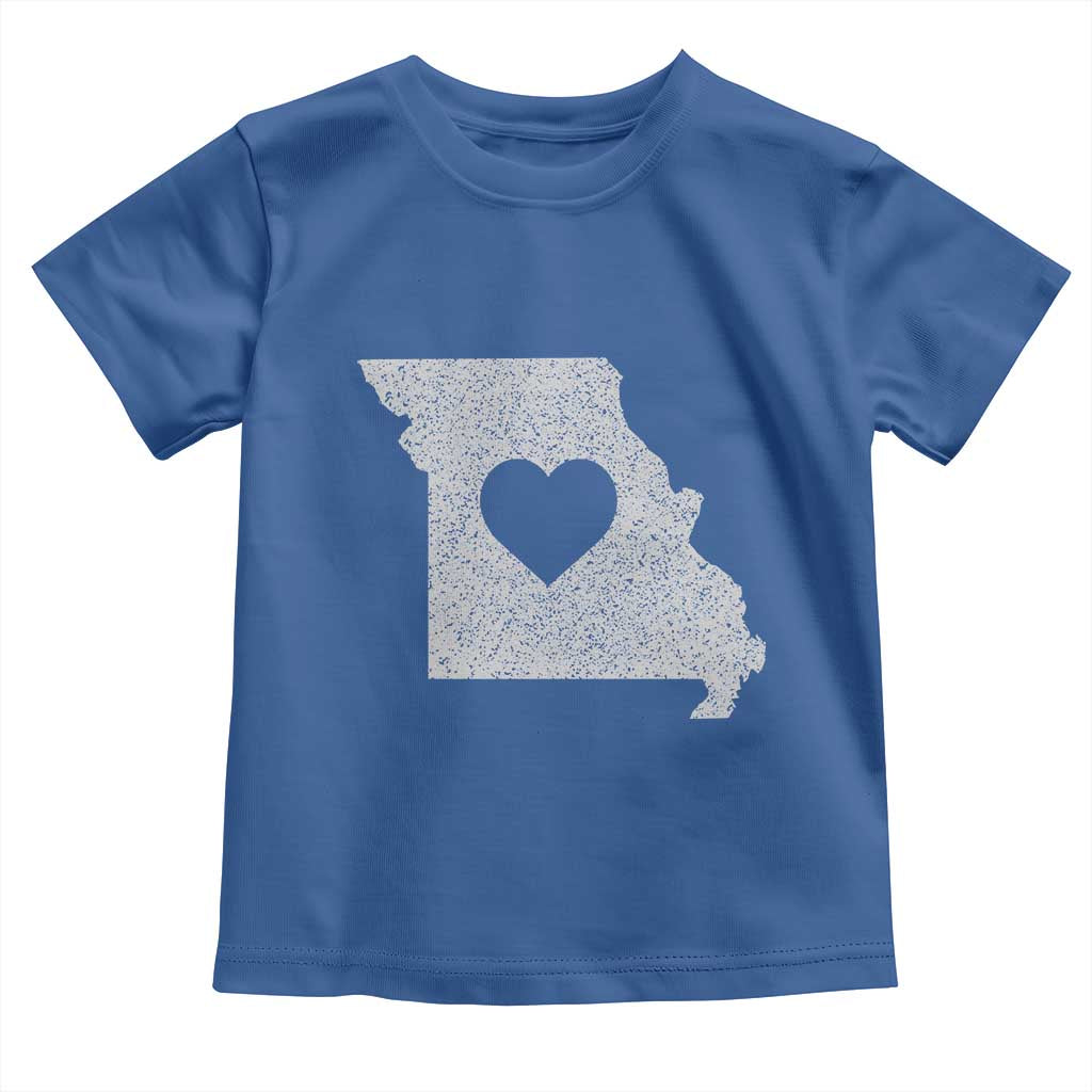 Missouri Home Distressed Missouri State Map with Heart Toddler T Shirt