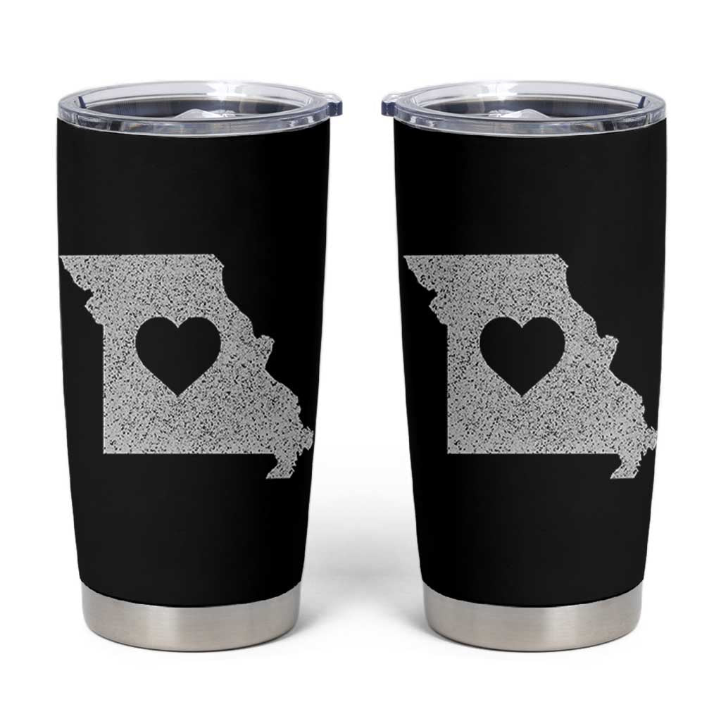 Missouri Home Distressed Missouri State Map with Heart Tumbler Cup
