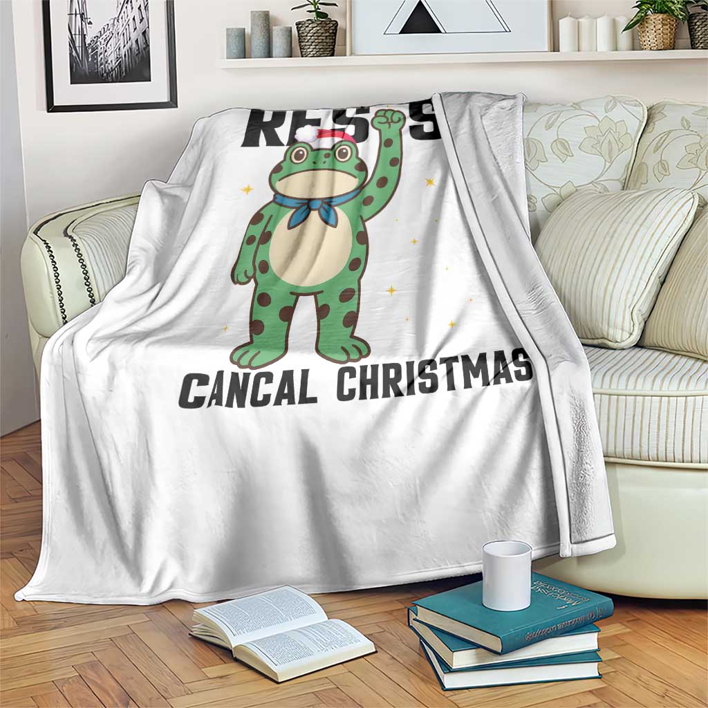 Resist Frog Throw Blanket Funny Portland Protest ICE Activist Meme - Wonder Print Shop