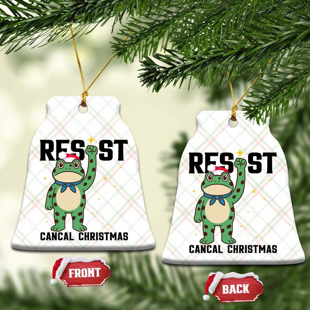 Resist Frog Ceramic Ornament Funny Portland Protest ICE Activist Meme - Wonder Print Shop