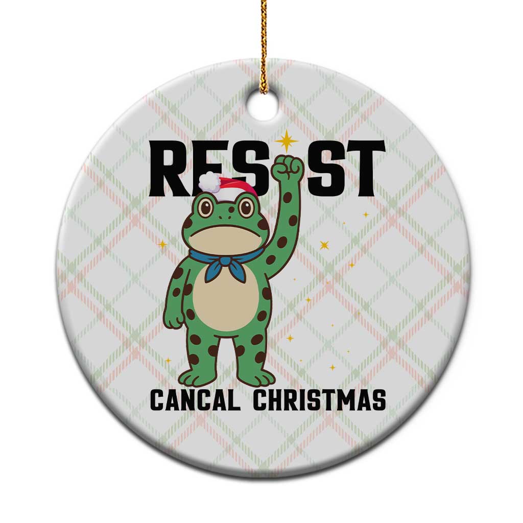 Resist Frog Ceramic Ornament Funny Portland Protest ICE Activist Meme - Wonder Print Shop