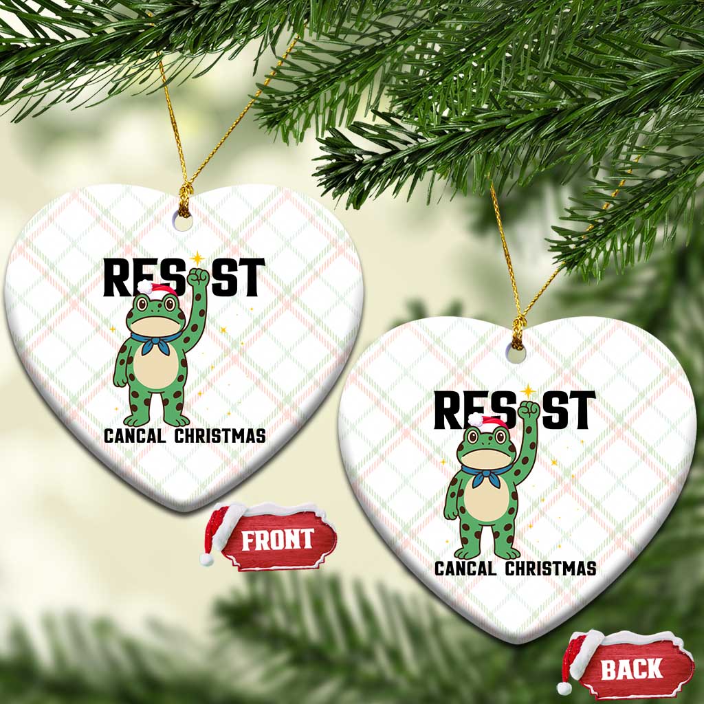 Resist Frog Ceramic Ornament Funny Portland Protest ICE Activist Meme - Wonder Print Shop