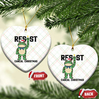 Resist Frog Ceramic Ornament Funny Portland Protest ICE Activist Meme - Wonder Print Shop