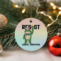 Resist Frog Ceramic Ornament Funny Portland Protest ICE Activist Meme - Wonder Print Shop