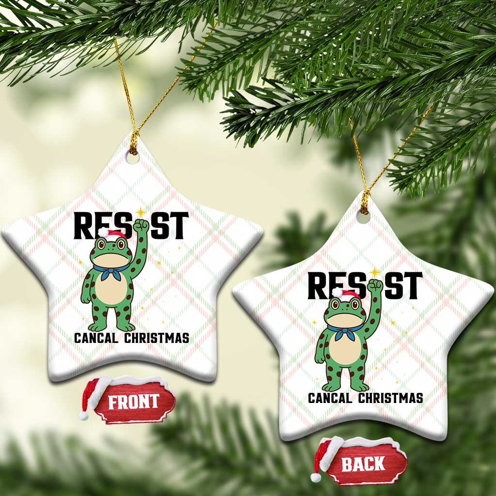 Resist Frog Ceramic Ornament Funny Portland Protest ICE Activist Meme - Wonder Print Shop