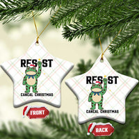 Resist Frog Ceramic Ornament Funny Portland Protest ICE Activist Meme - Wonder Print Shop