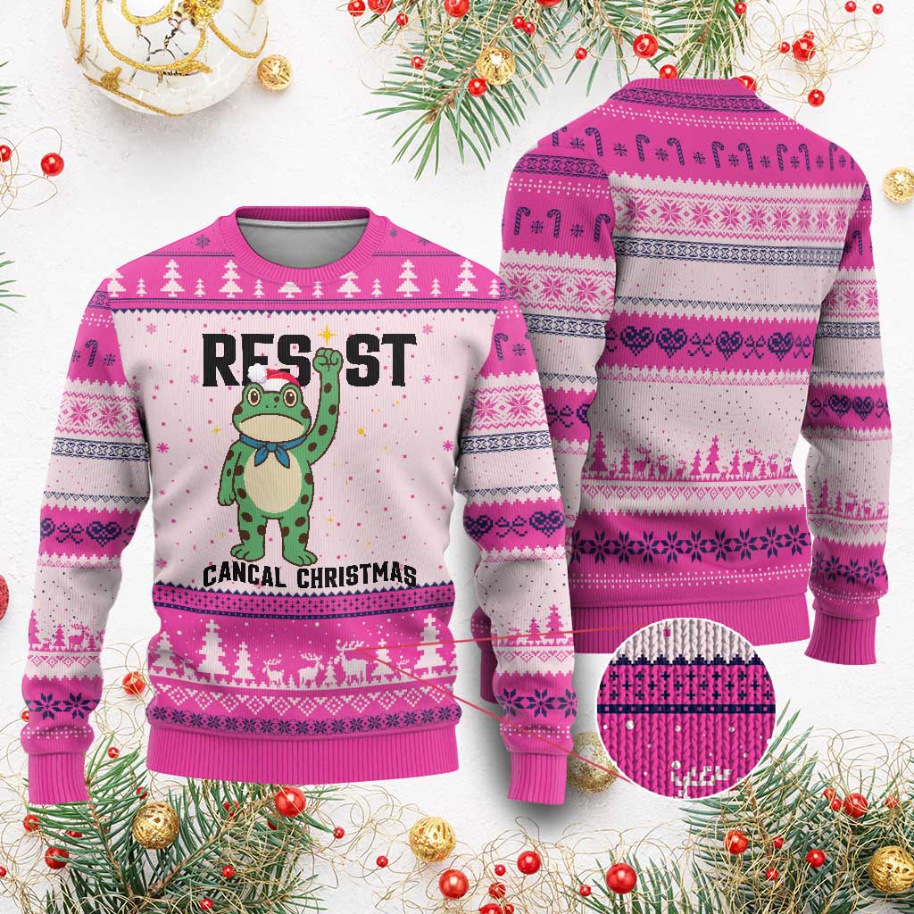Resist Frog Ugly Christmas Sweater Funny Portland Protest ICE Activist Meme - Wonder Print Shop