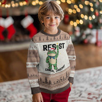 Resist Frog Ugly Christmas Sweater Funny Portland Protest ICE Activist Meme - Wonder Print Shop