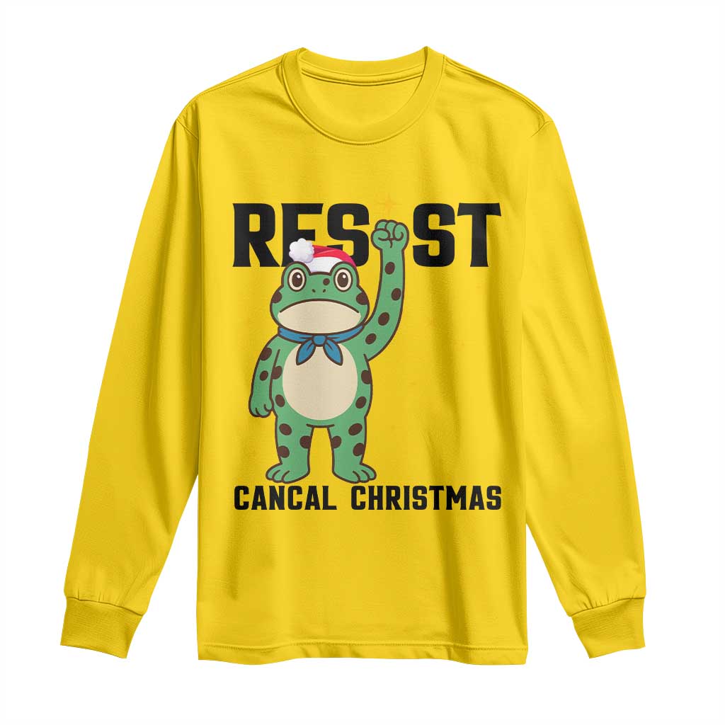 Resist Frog Long Sleeve Shirt Funny Portland Protest ICE Activist Meme - Wonder Print Shop