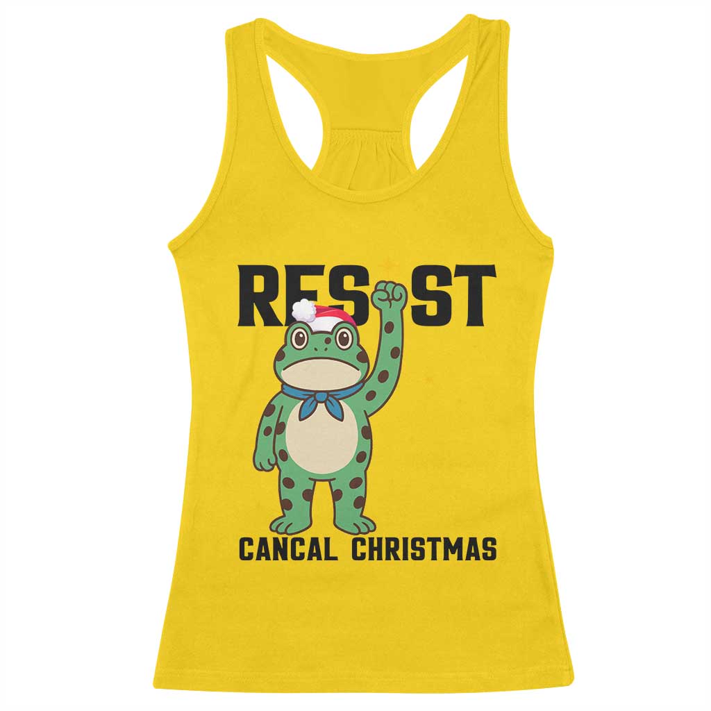 Resist Frog Racerback Tank Top Funny Portland Protest ICE Activist Meme - Wonder Print Shop