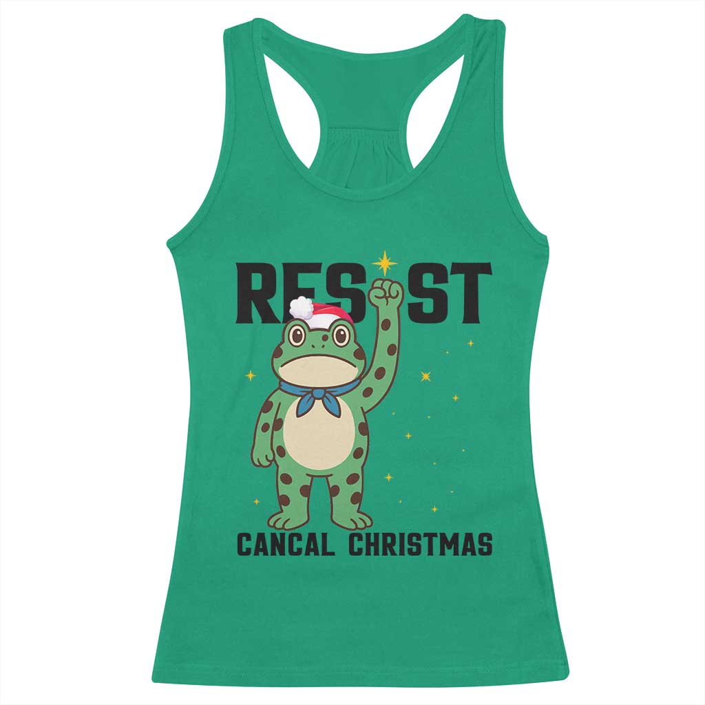 Resist Frog Racerback Tank Top Funny Portland Protest ICE Activist Meme - Wonder Print Shop