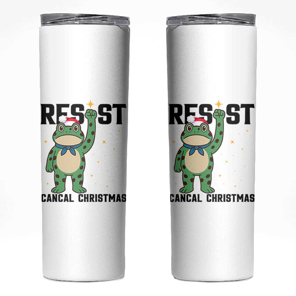 Resist Frog Skinny Tumbler Funny Portland Protest ICE Activist Meme - Wonder Print Shop