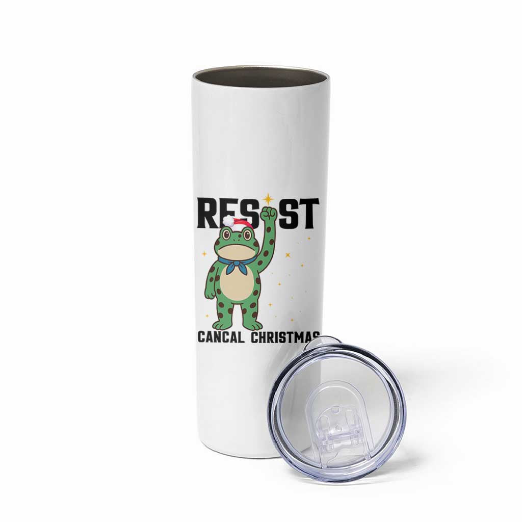 Resist Frog Skinny Tumbler Funny Portland Protest ICE Activist Meme - Wonder Print Shop