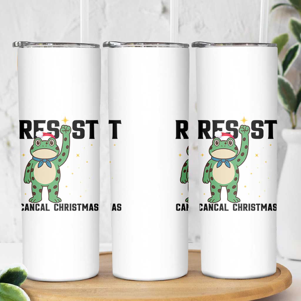 Resist Frog Skinny Tumbler Funny Portland Protest ICE Activist Meme - Wonder Print Shop