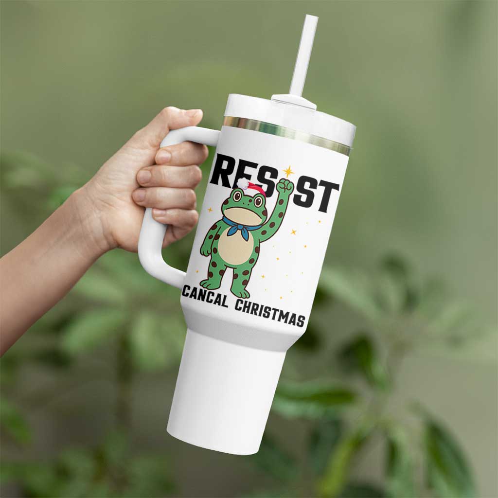 Resist Frog Tumbler With Handle Funny Portland Protest ICE Activist Meme - Wonder Print Shop