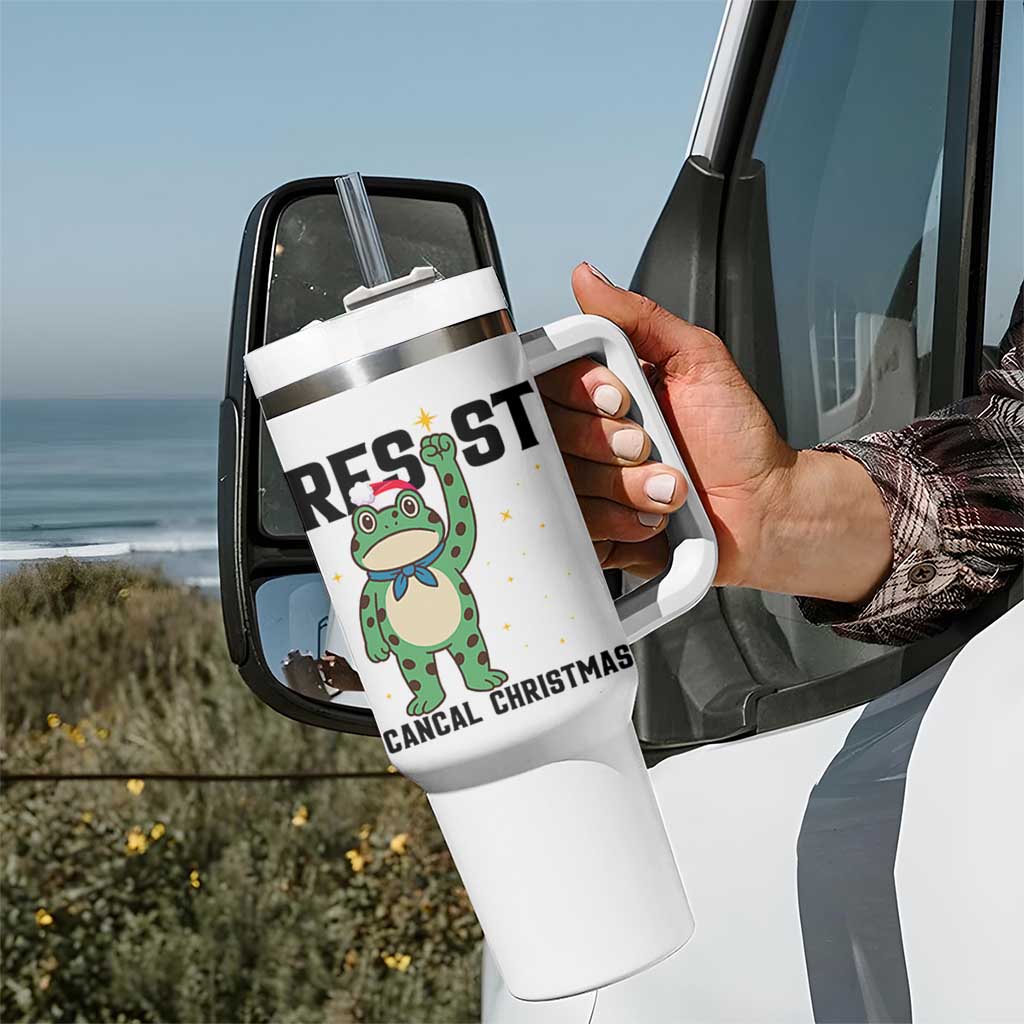 Resist Frog Tumbler With Handle Funny Portland Protest ICE Activist Meme - Wonder Print Shop