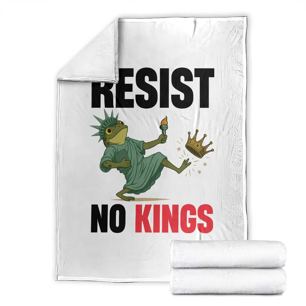 Resist Frog Throw Blanket No Kings In America Political 2025 - Wonder Print Shop