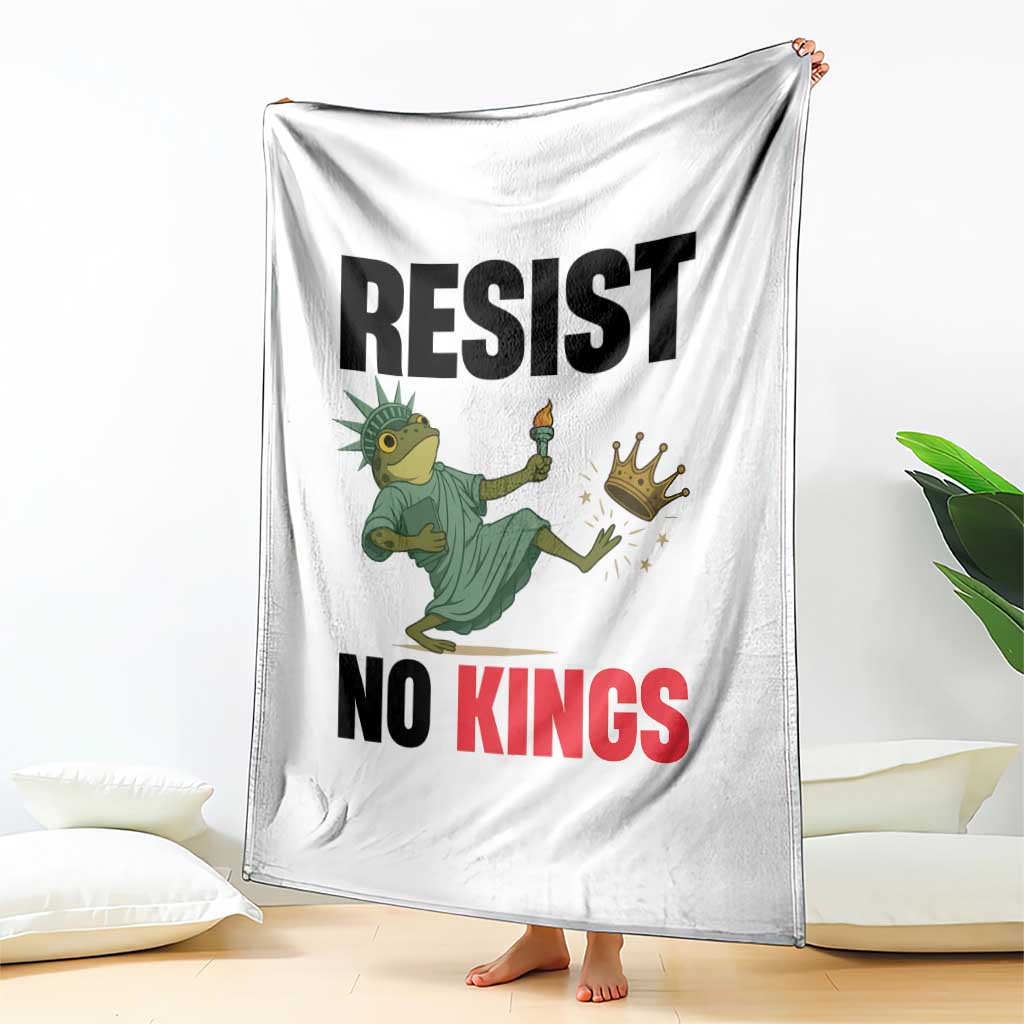 Resist Frog Throw Blanket No Kings In America Political 2025 - Wonder Print Shop