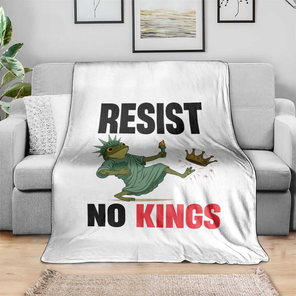 Resist Frog Throw Blanket No Kings In America Political 2025 - Wonder Print Shop