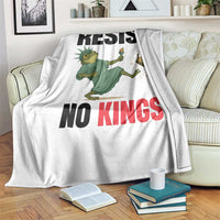 Resist Frog Throw Blanket No Kings In America Political 2025 - Wonder Print Shop
