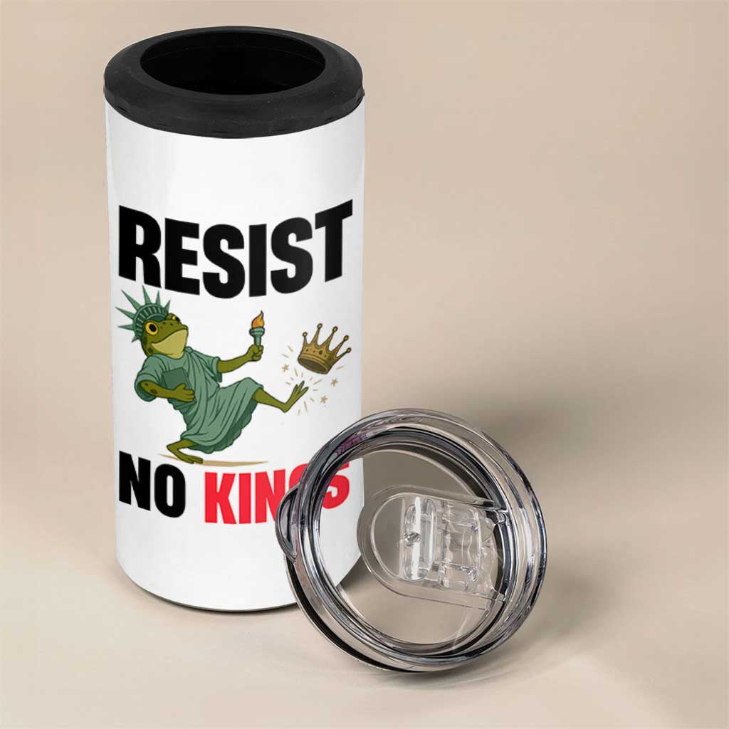 Resist Frog 4 in 1 Can Cooler Tumbler No Kings In America Political 2025 - Wonder Print Shop