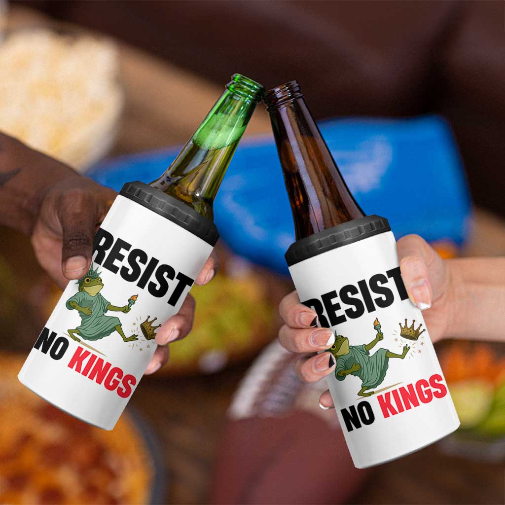 Resist Frog 4 in 1 Can Cooler Tumbler No Kings In America Political 2025 - Wonder Print Shop