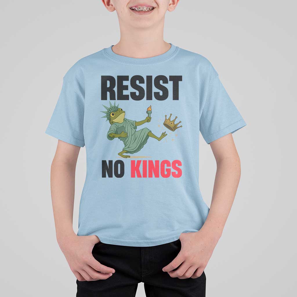 Resist Frog T Shirt For Kid No Kings In America Political 2025 - Wonder Print Shop