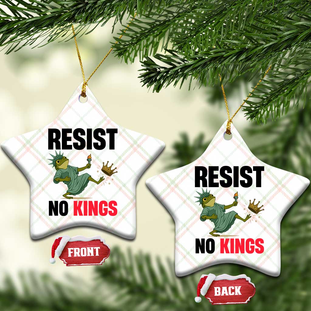 Resist Frog Ceramic Ornament No Kings In America Political 2025 - Wonder Print Shop