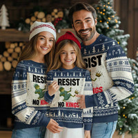 Resist Frog Ugly Christmas Sweater No Kings In America Political 2025 - Wonder Print Shop