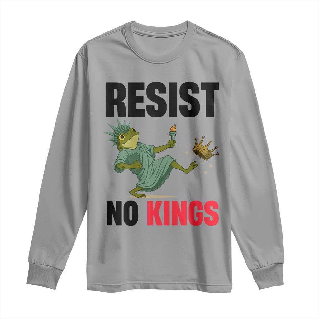 Resist Frog Long Sleeve Shirt No Kings In America Political 2025 - Wonder Print Shop