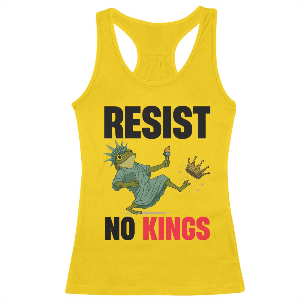 Resist Frog Racerback Tank Top No Kings In America Political 2025 - Wonder Print Shop