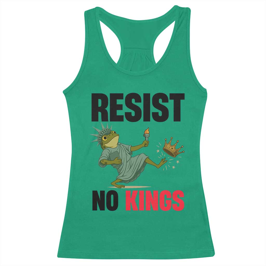 Resist Frog Racerback Tank Top No Kings In America Political 2025 - Wonder Print Shop