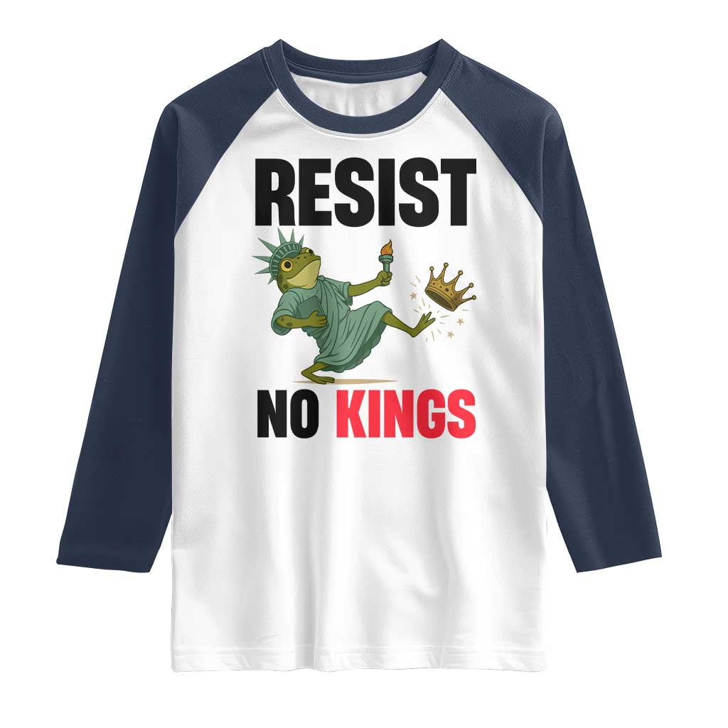 Resist Frog Raglan Shirt No Kings In America Political 2025 - Wonder Print Shop