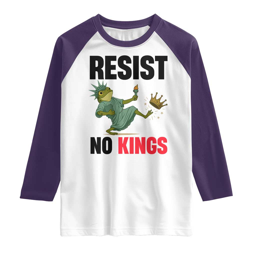 Resist Frog Raglan Shirt No Kings In America Political 2025 - Wonder Print Shop