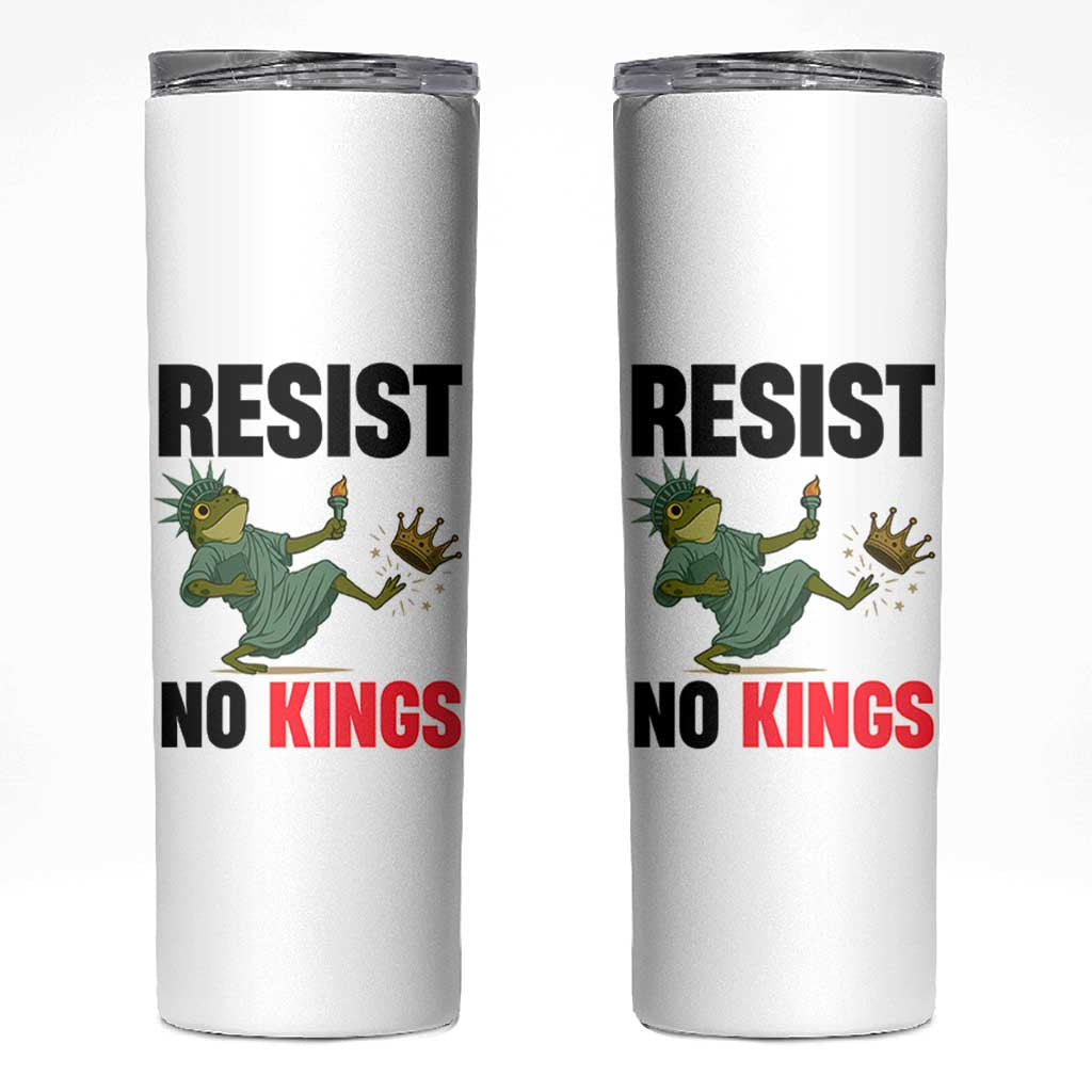 Resist Frog Skinny Tumbler No Kings In America Political 2025 - Wonder Print Shop
