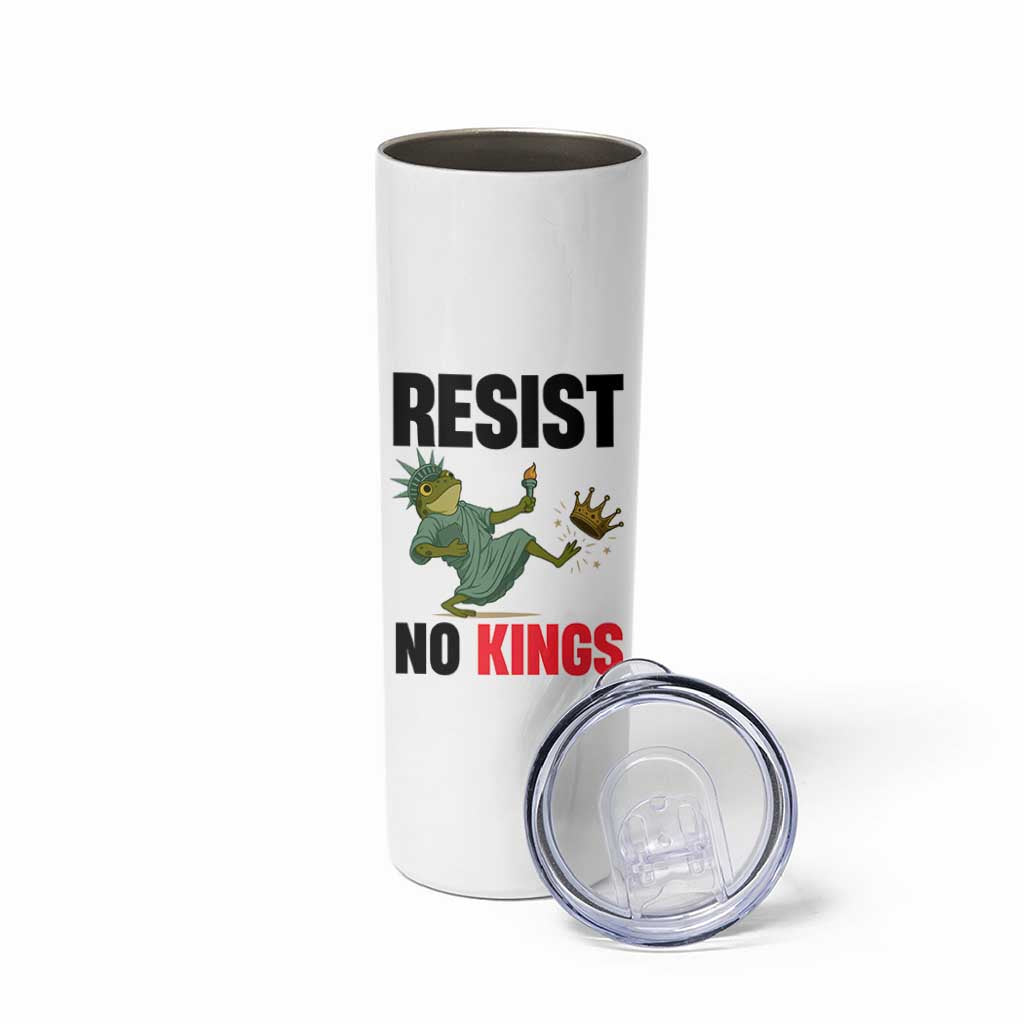 Resist Frog Skinny Tumbler No Kings In America Political 2025 - Wonder Print Shop