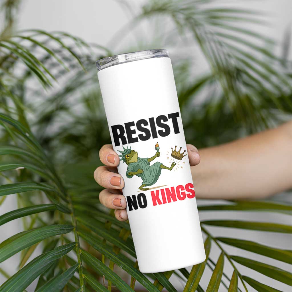 Resist Frog Skinny Tumbler No Kings In America Political 2025 - Wonder Print Shop