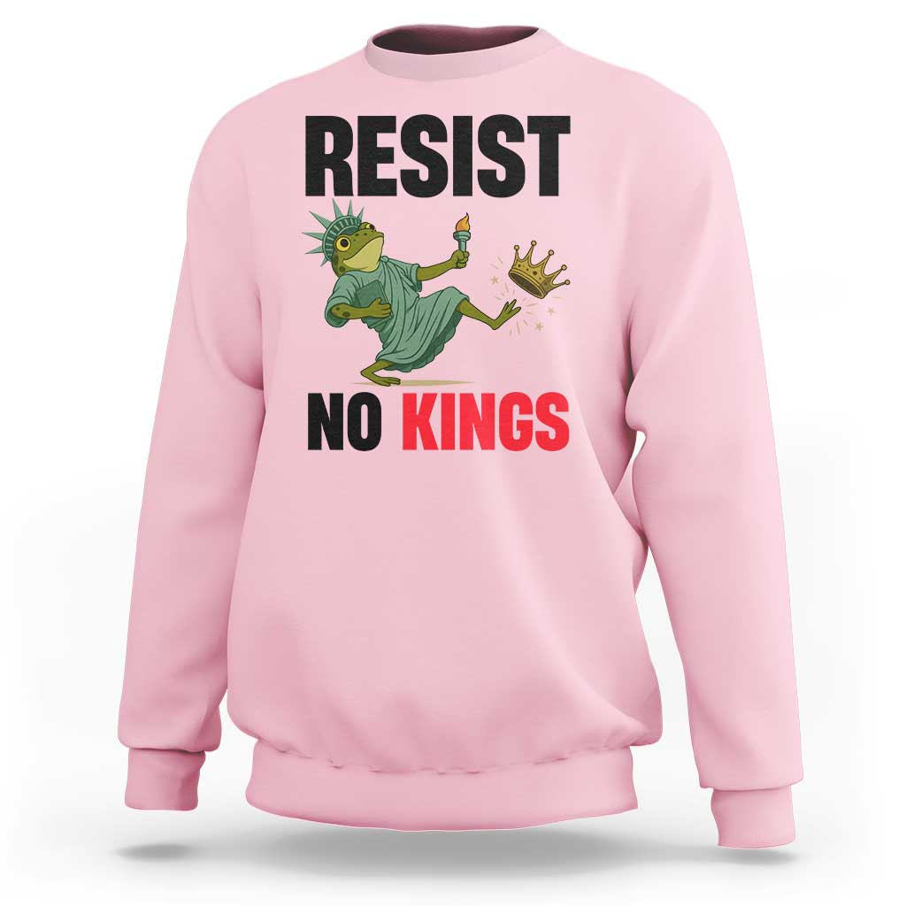 Resist Frog Sweatshirt No Kings In America Political 2025 - Wonder Print Shop