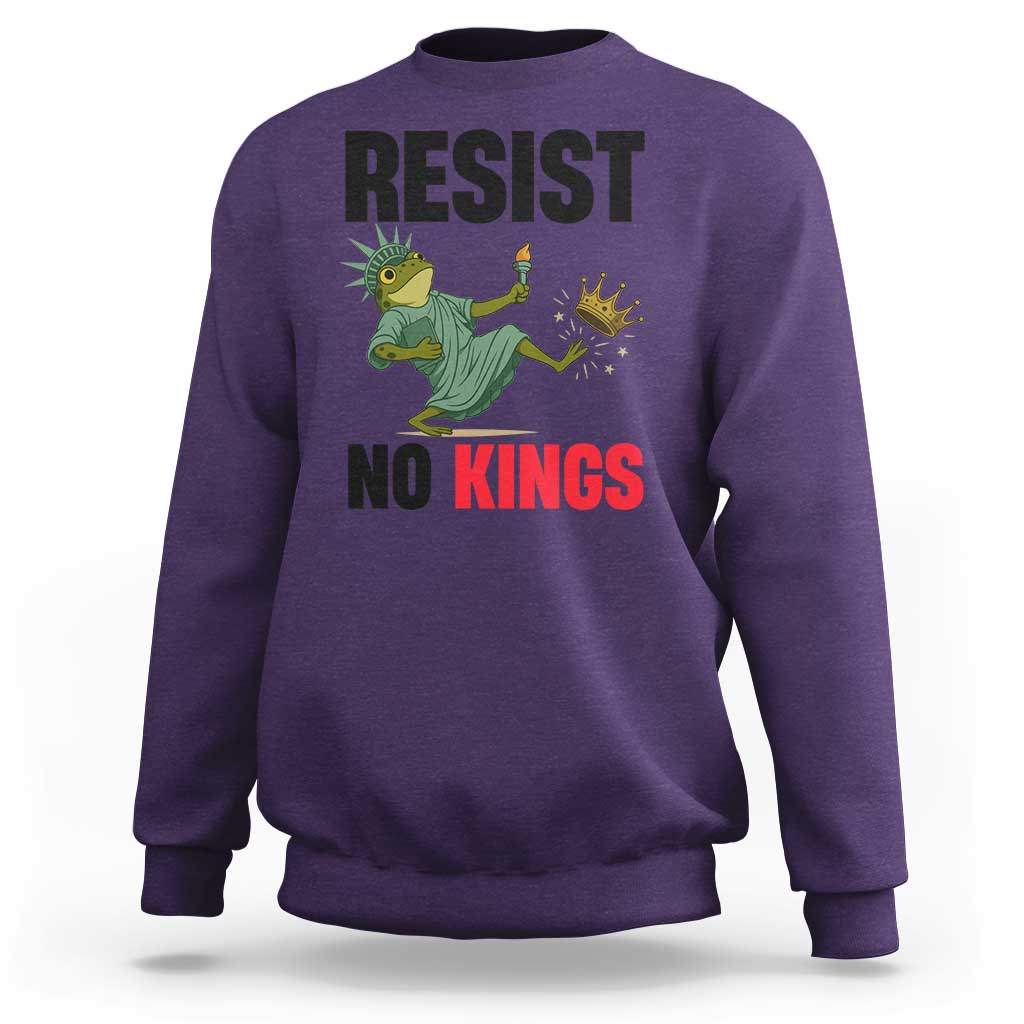 Resist Frog Sweatshirt No Kings In America Political 2025 - Wonder Print Shop
