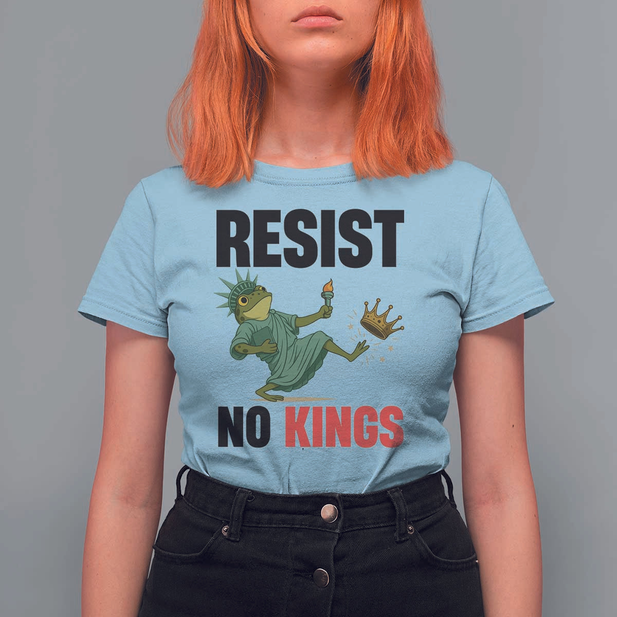 Resist Frog T Shirt For Women No Kings In America Political 2025 - Wonder Print Shop