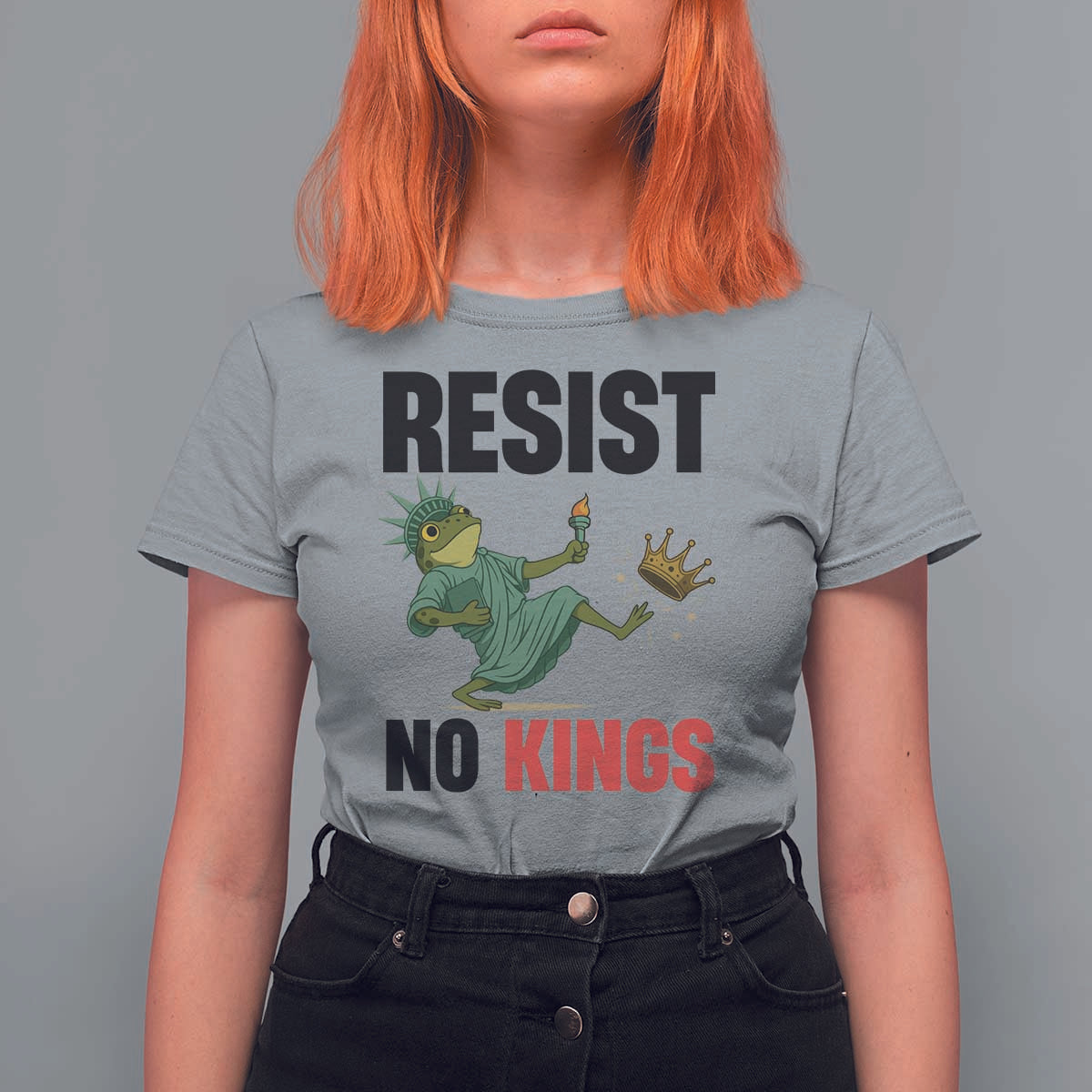 Resist Frog T Shirt For Women No Kings In America Political 2025 - Wonder Print Shop