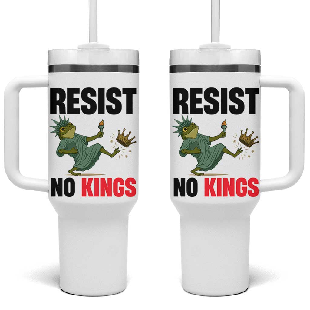 Resist Frog Tumbler With Handle No Kings In America Political 2025 - Wonder Print Shop