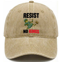 Resist Frog Washed Cotton Baseball Cap No Kings In America Political 2025