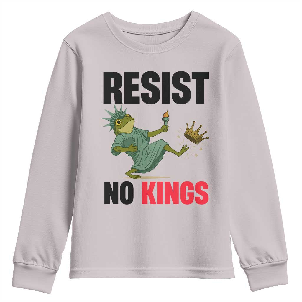 Resist Frog Youth Sweatshirt No Kings In America Political 2025 - Wonder Print Shop